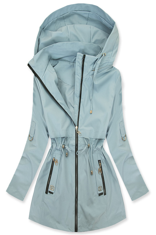 Baby blue jarná parka s odopínateľnou kapucňou