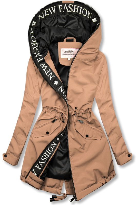 Ľahká prechodná parka FASHION broskyňovohnedá