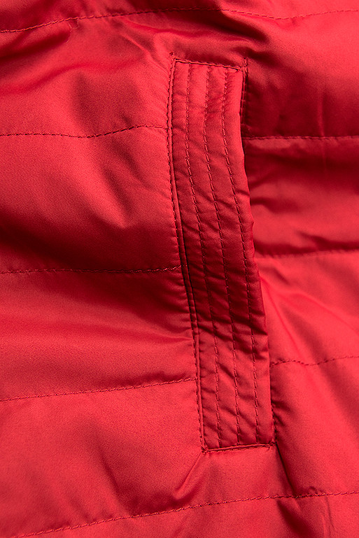Parka s odopínateľnou kapucňou modrá/červená