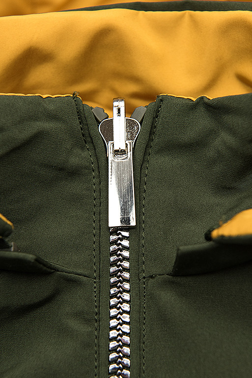Parka s odopínateľnou kapucňou khaki/žltá