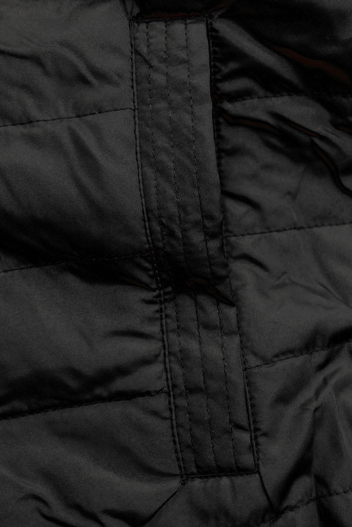 Khaki/čierna parka s kapucňou