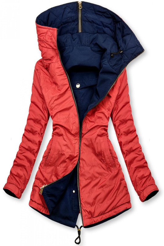 Modro-červená obojstranná parka