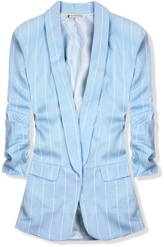 Baby blue pruhované sako