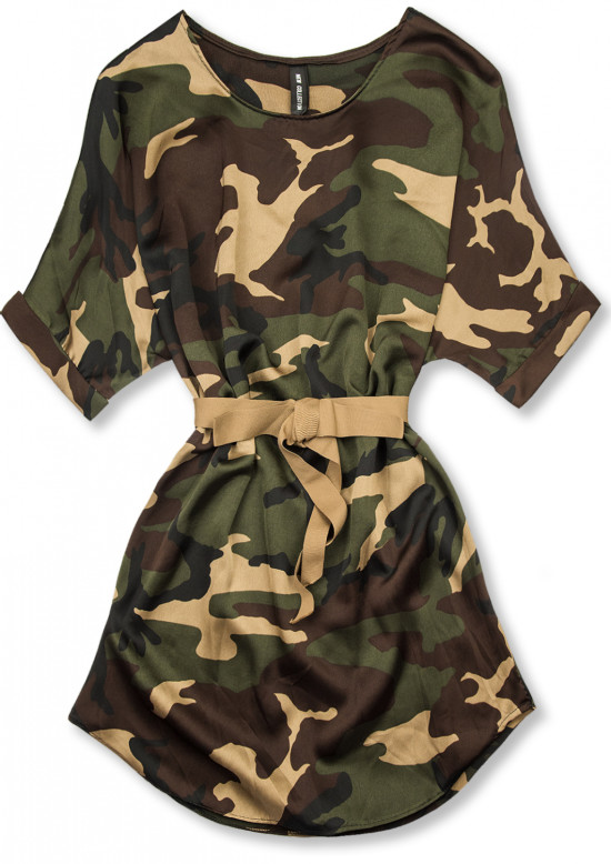 Plus size army tunika tmavá