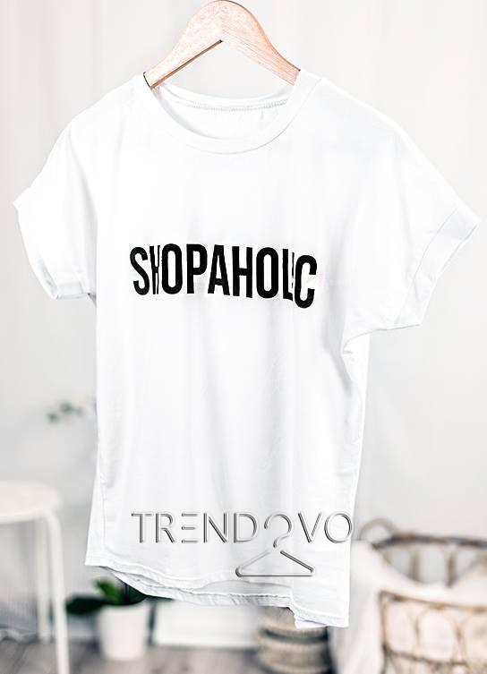 Biele tričko SHOPAHOLIC