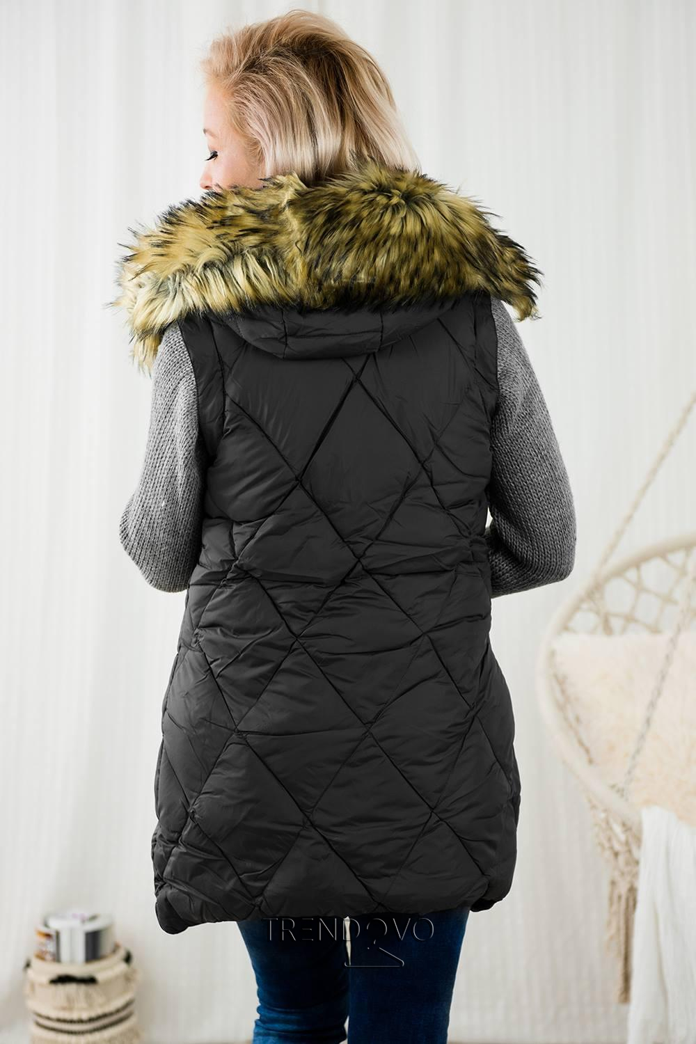 Tmavosivá zimná bunda/vesta