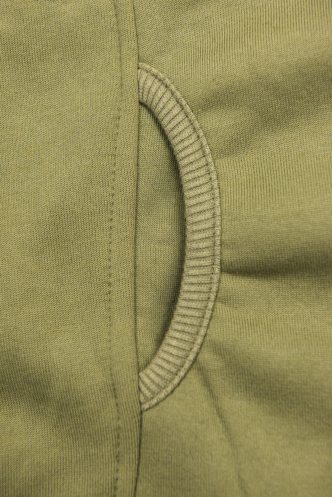 Khaki predĺžená mikina na zips