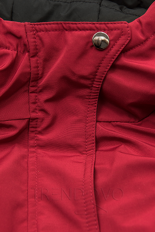 Obojstranná bunda so sťahovaním červená/čierna
