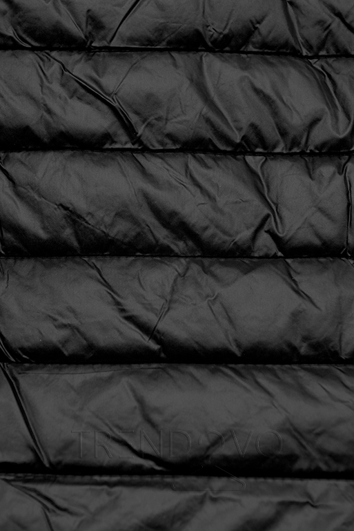 Čierna prešívaná bunda s farebnou podšívkou