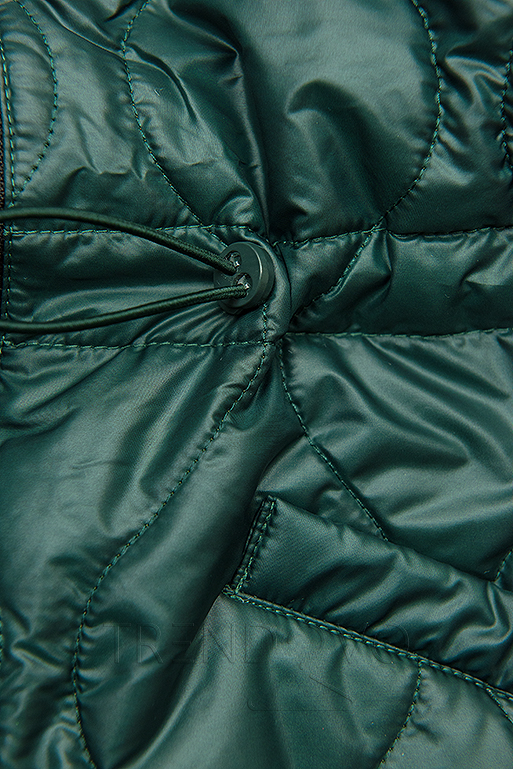 Zelená prešívaná bunda bez kapucne