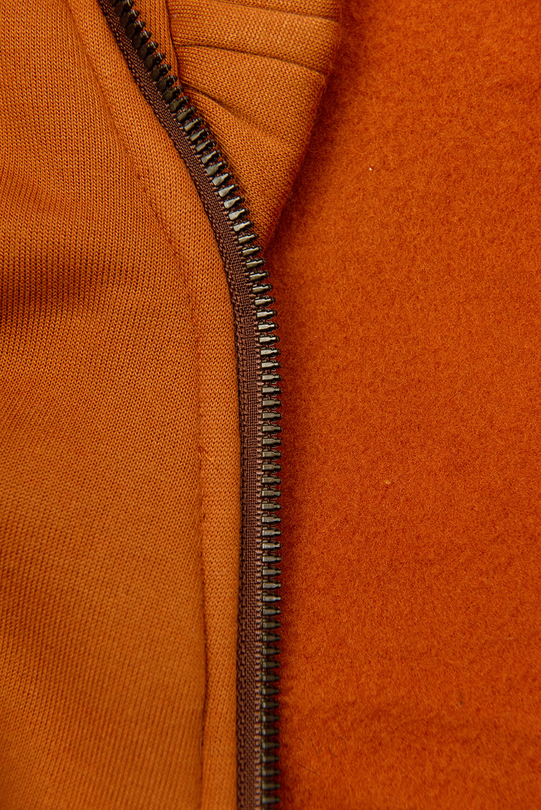 Terakota mikina s asymetrickým zipsom