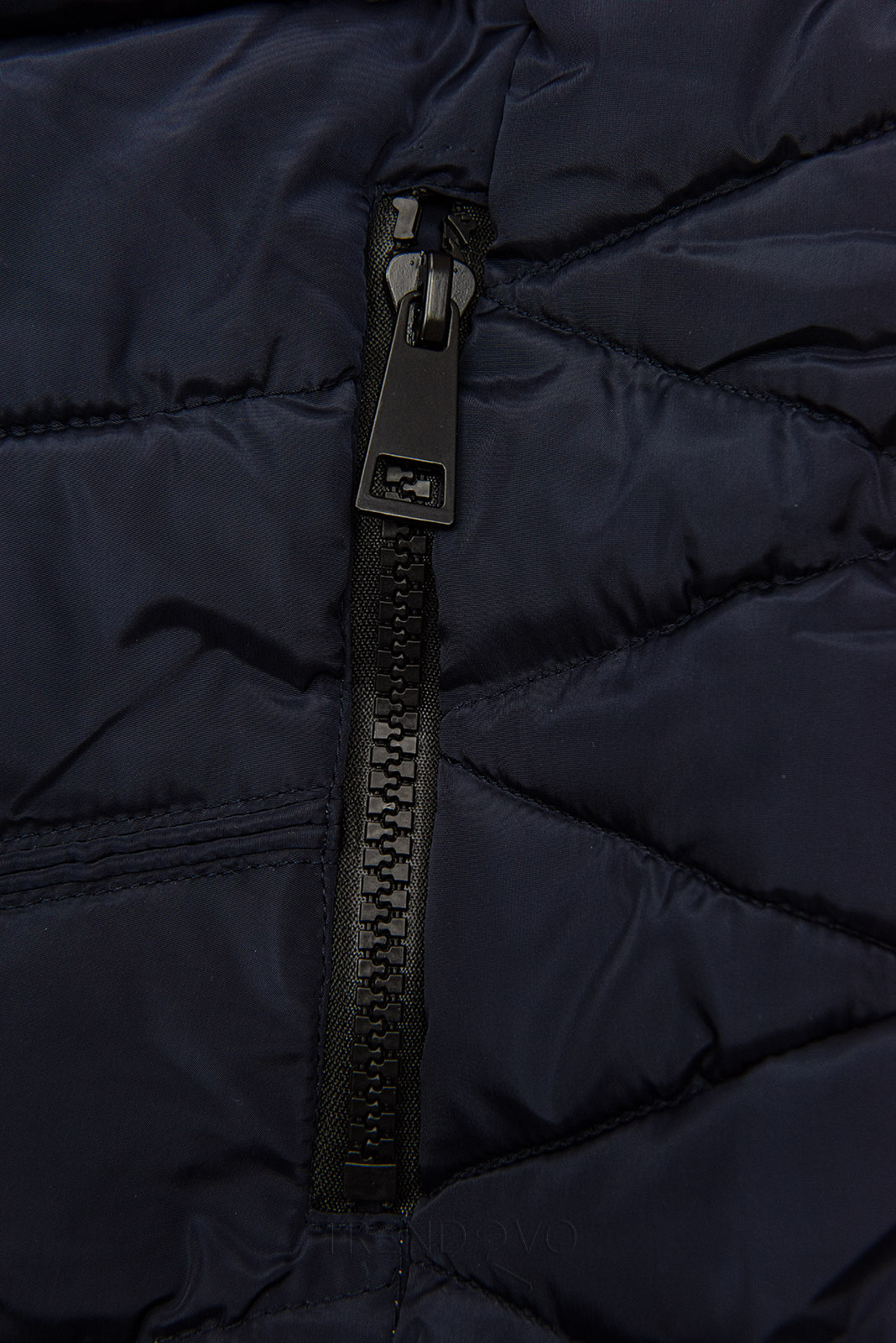 Námornícka modrá zimná bunda s odnímateľnou kožušinou