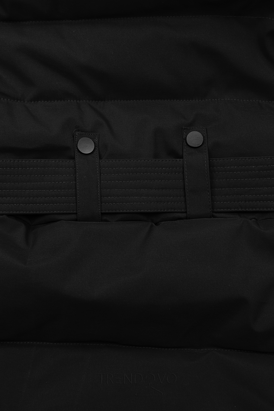 Čierna/sivá zimná bunda s opaskom