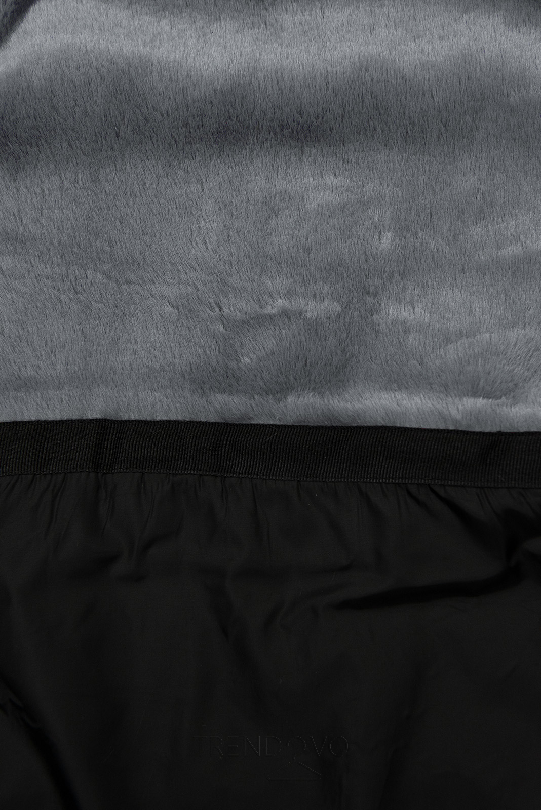Čierna/sivá zimná bunda s opaskom