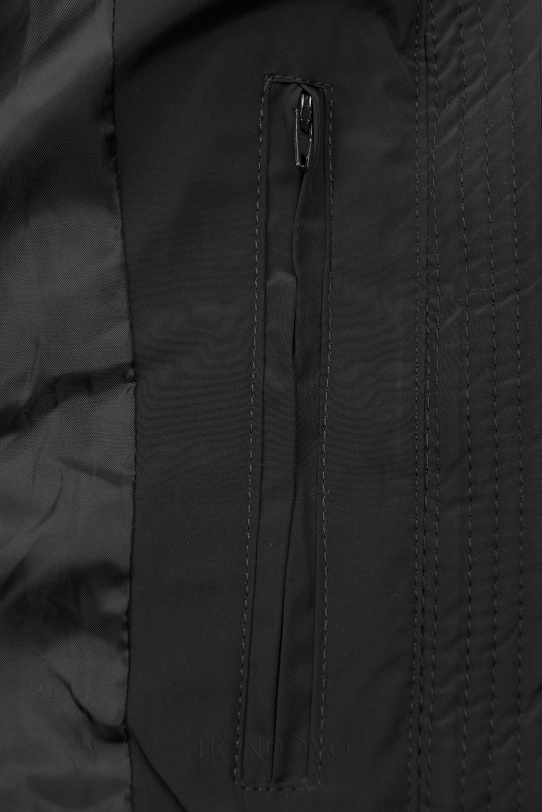 Čierna zimná bunda v predĺženom strihu