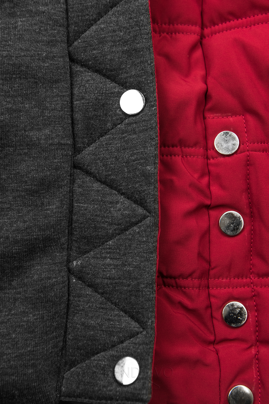 Vínovočervená/sivá obojstranná bunda v športovom štýle