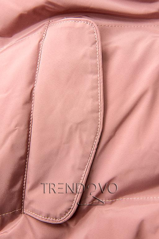 Ružová zimná bunda s plyšovou podšívkou
