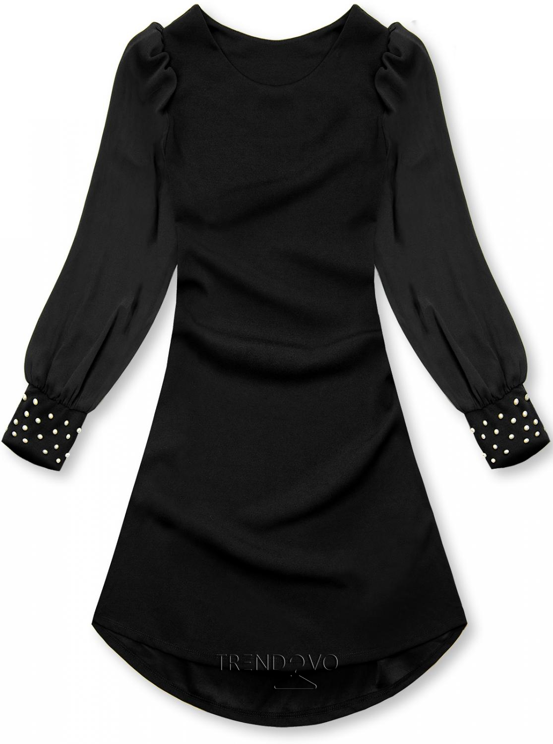 Čierne elegantné šaty v A-strihu