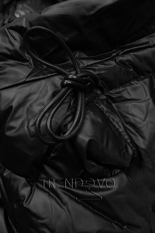 Čierna lesklá zimná bunda