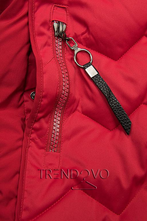 Červená prešívaná bunda na obdobie jeseň/zima