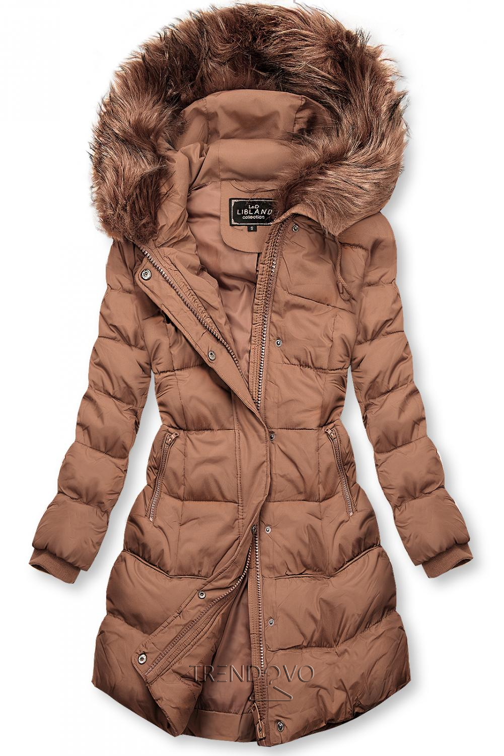 Staroružová zimná bunda s kapucňou