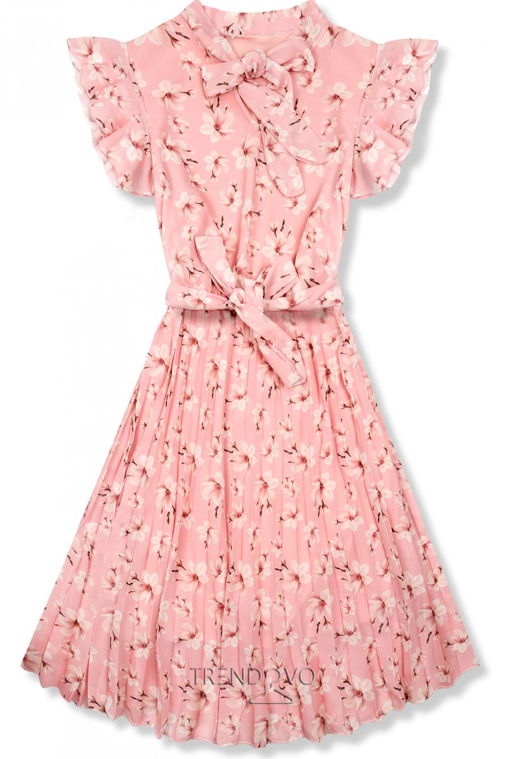 Ružové letné kvetinové šaty