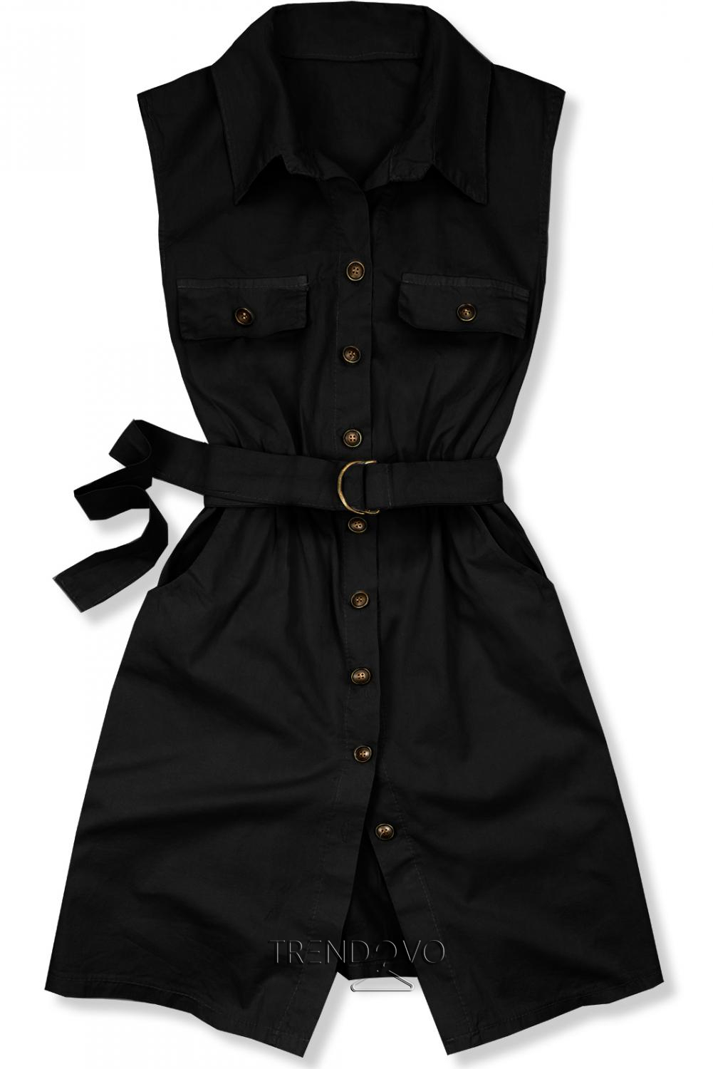 Čierne šaty s opaskom