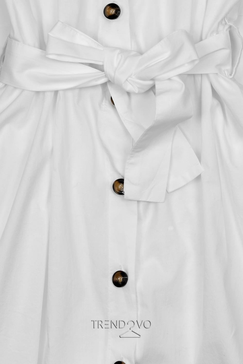 Biele krátke košeľové šaty