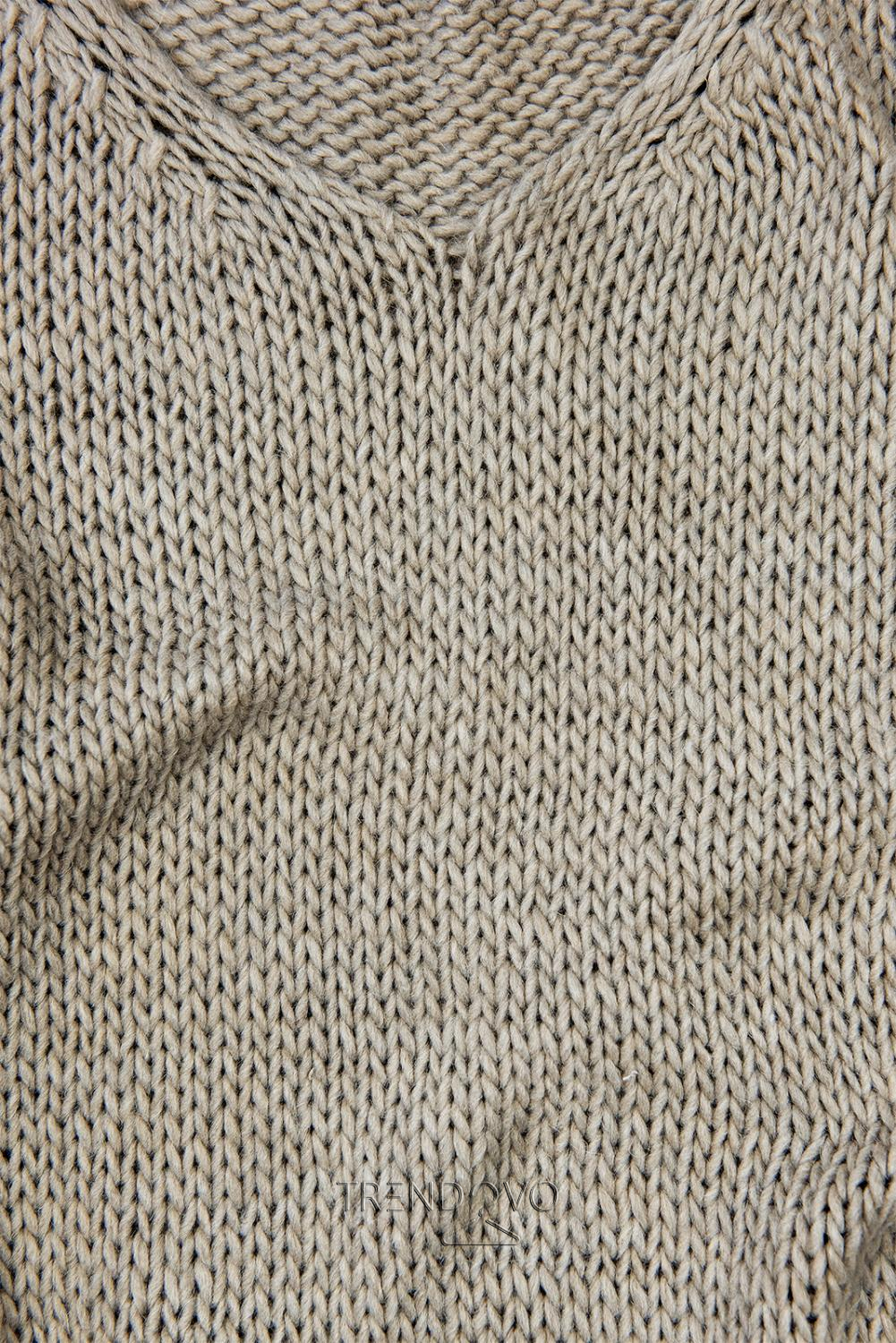 Cappuccino hnedý pletený pulóver