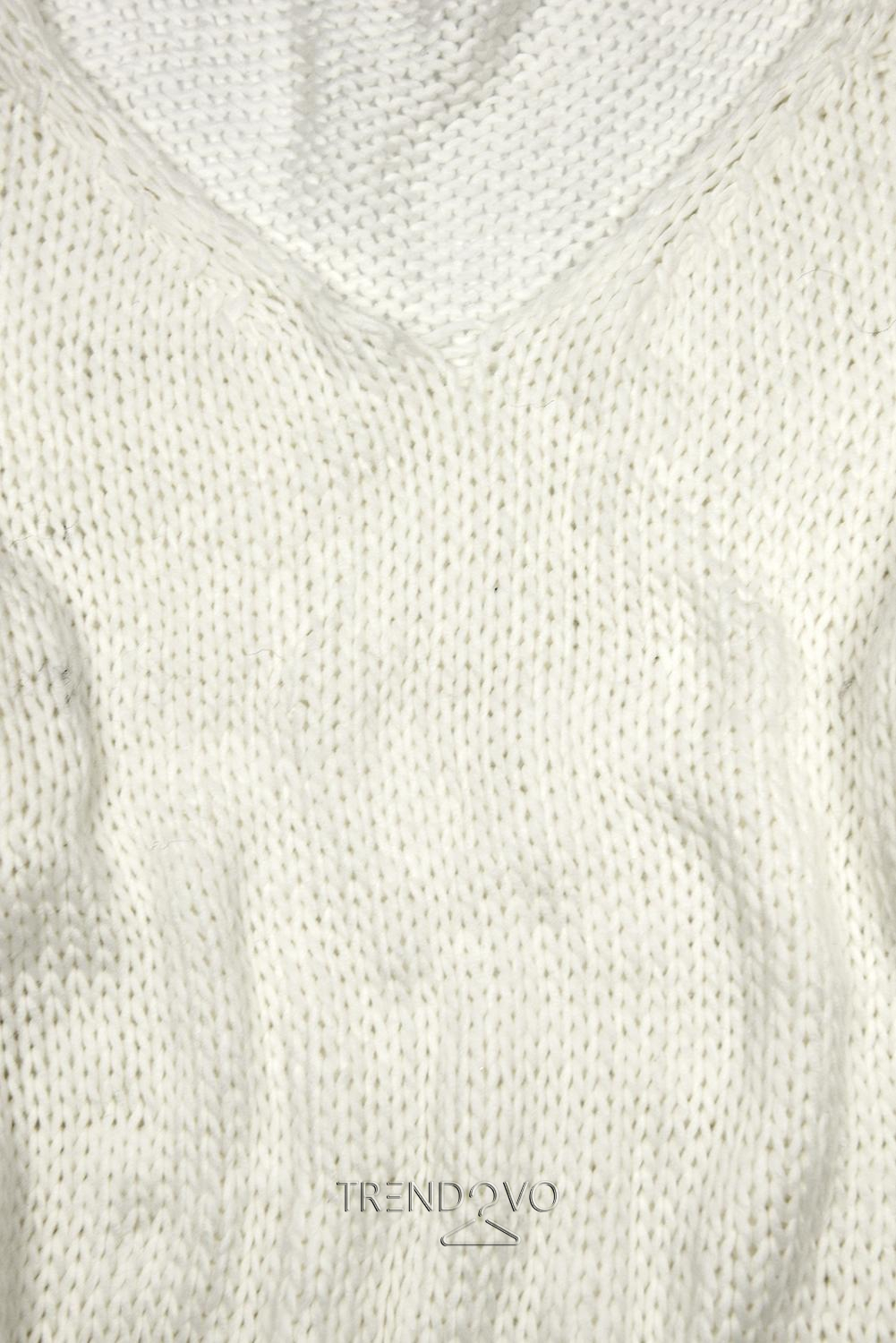 Biely pletený pulóver