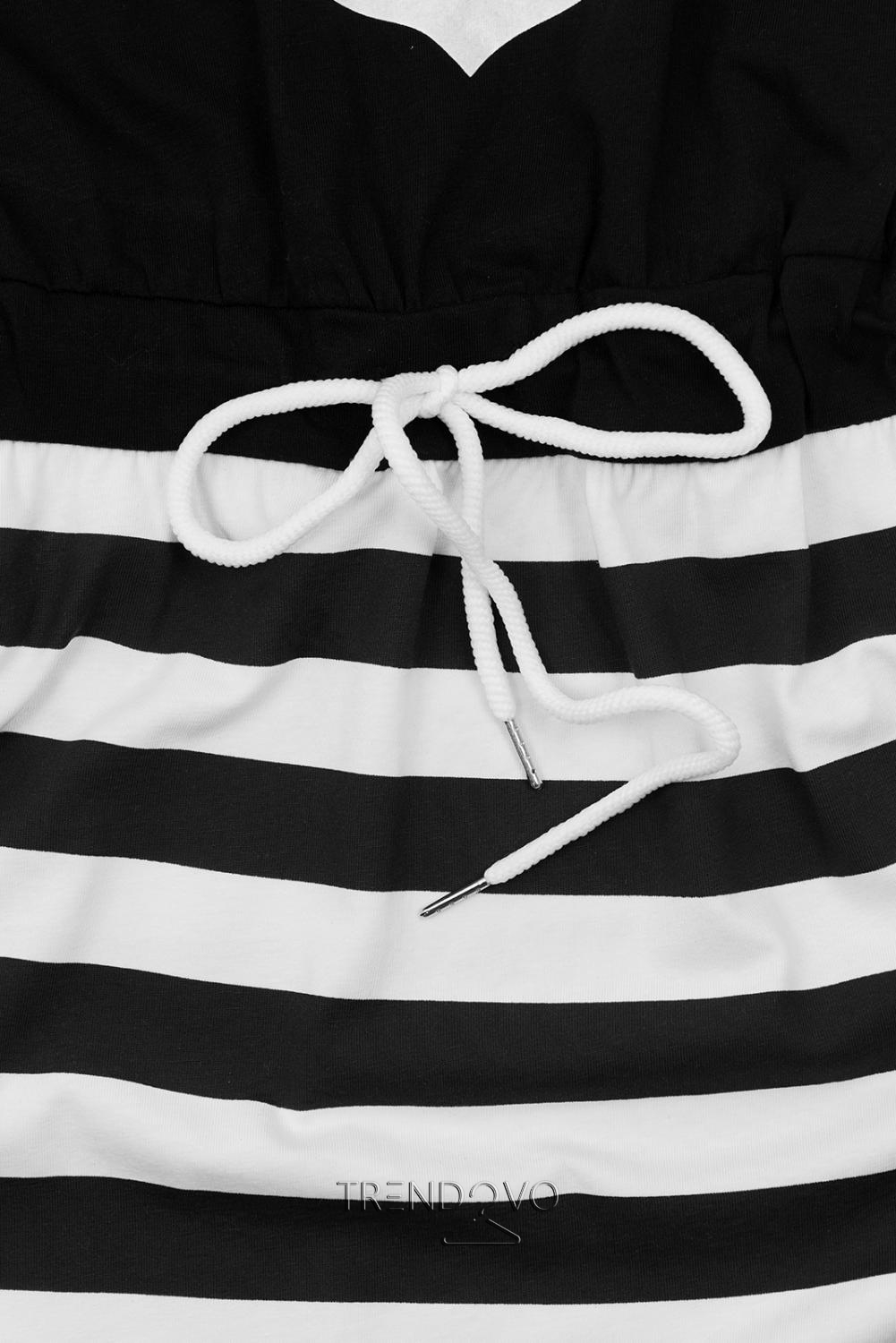 Čierno-biele šaty s kotvou X.