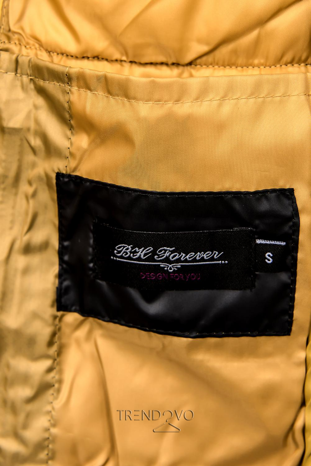 Čierno-žltá prešívaná bunda