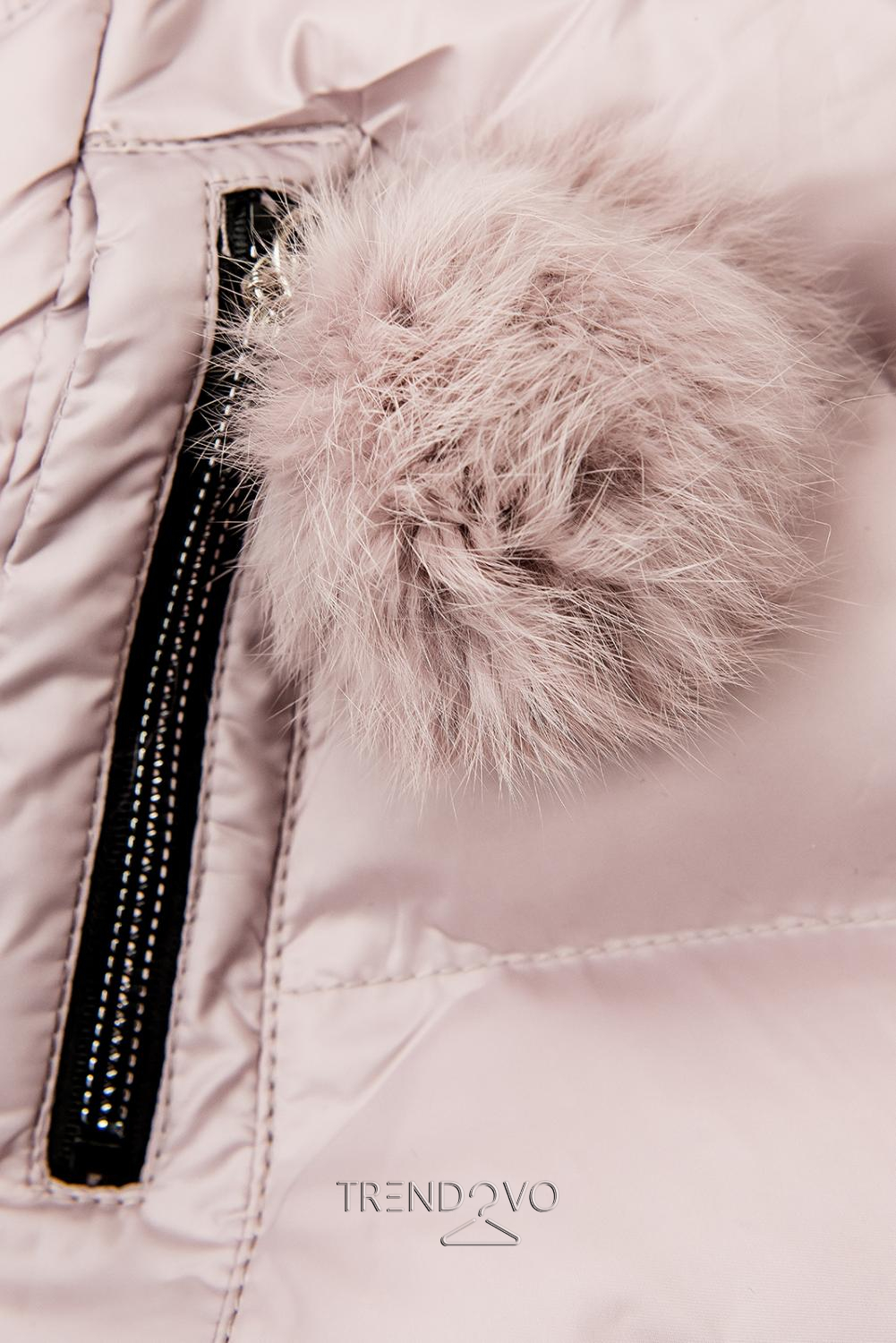 Ružová zimná bunda/vesta