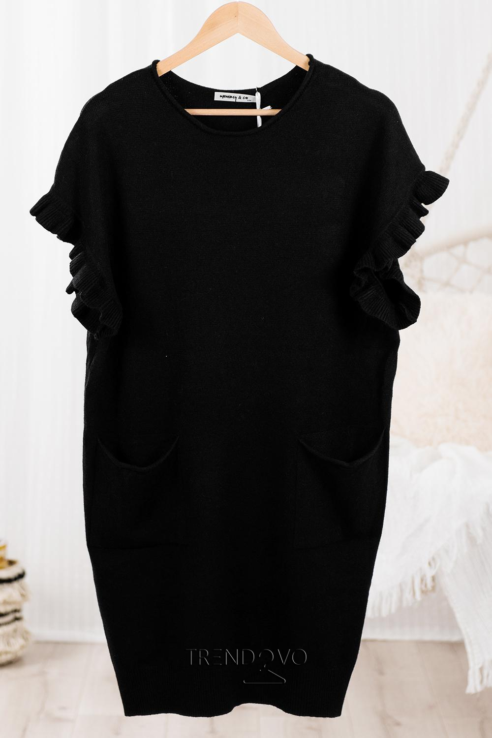 Čierne pletené oversized šaty