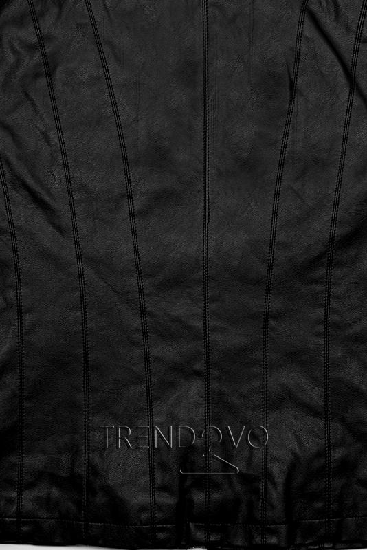 Čierna koženková bunda