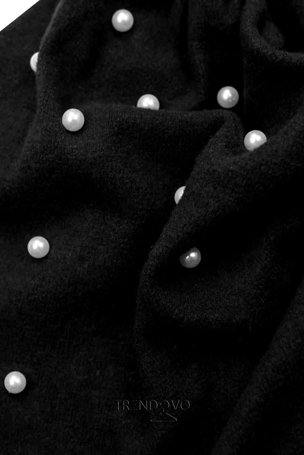 Čierne elegantné šaty s perličkami