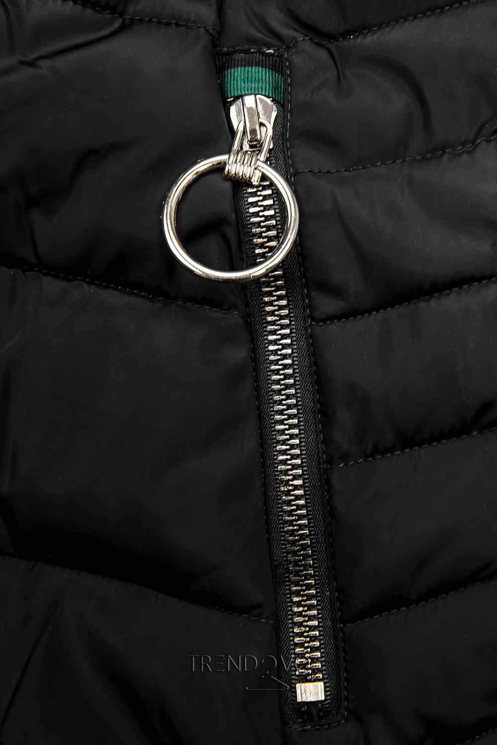 Čierna zimná bunda s predĺženými rukávmi