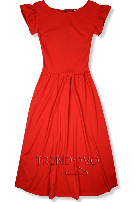 Červené elegantné midi šaty