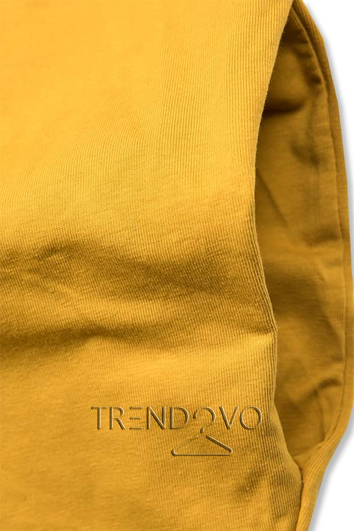 Tunika/Šaty s potlačou v horčicovej farbe