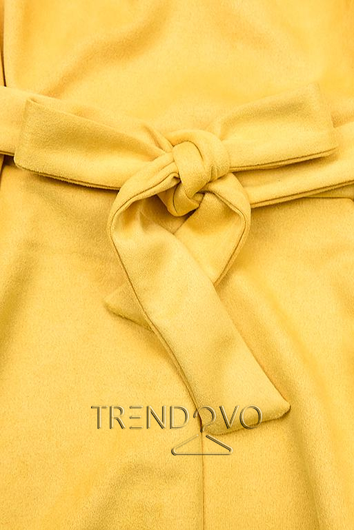 Žlté šaty s naberanými rukávmi