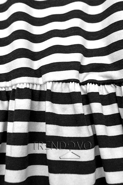 Čierno-biele voľné pruhované šaty II.