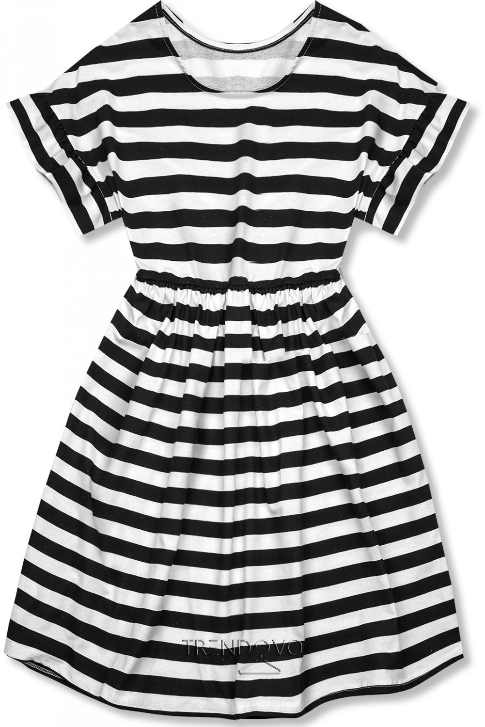 Čierno-biele voľné pruhované šaty I.