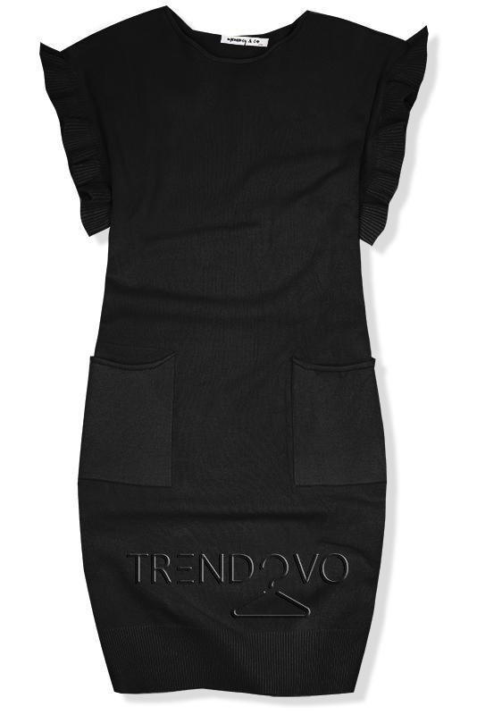 Čierne pletené oversized šaty