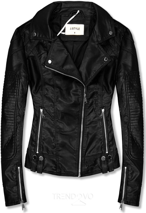 Čierna koženková biker bunda