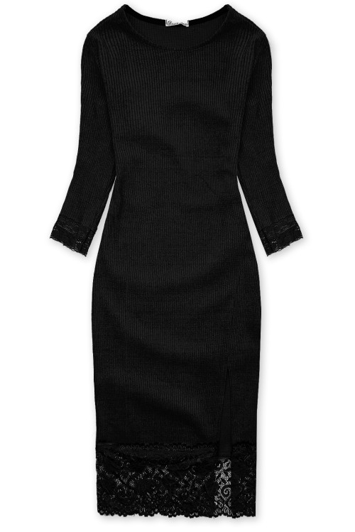 Čierne šaty s čipkou