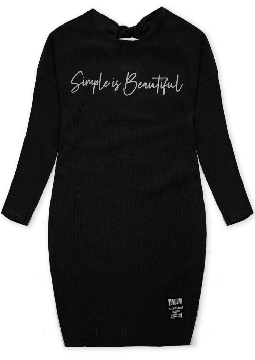 Čierne plus size šaty SIMPLE IS BEAUTIFUL