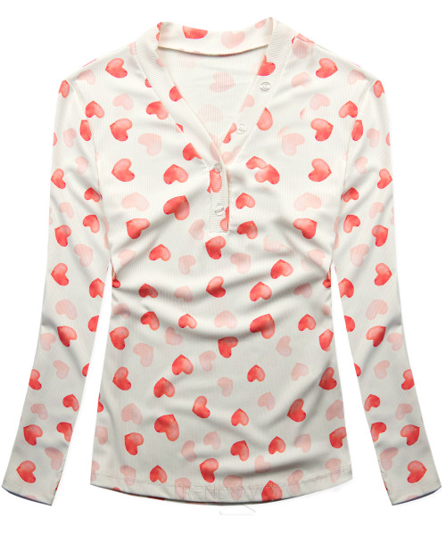 Tričko s potlačou srdiečok biela/ružová HEART3