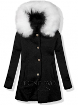 Vlnený jesenný kabát 1950 čierna/biela