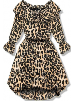 Hnedé šaty s leopardím vzorom