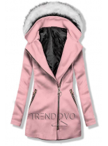 Ružový kabát s kapucňou